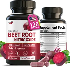 (120 Counts) Beet Root Capsules | with L-Arginine,L-Citrulline CoQ10, Turmeric, Hawthorn Berry | Nitric Oxide Supplement | 60 Days Supply