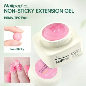 Nailpop Non-Sticky Extension Gel, HEMA & TPO Free 20g 3D Sculpting Nail Gel, No-Stick Hand UV/LED Curable Nail Art Gel for Nail Extension, 3D Carving
