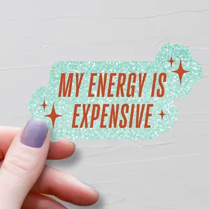 My Energy Is Expensive Sticker, The Life Of A Teacher Vinyl Stickers