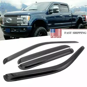 Side Window Weathershield Rain Deflectors for 1999-2016 F-250, F-350, F-450, F-550 Super Duty SuperCrew, Automotive Car Exterior Accessories