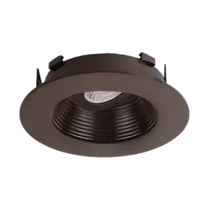 Elco Lighting Flexa 4" Round Adjustable Baffle, 35° Tilt, Twist-Lock, All Bronze, ELK4723BZBZ