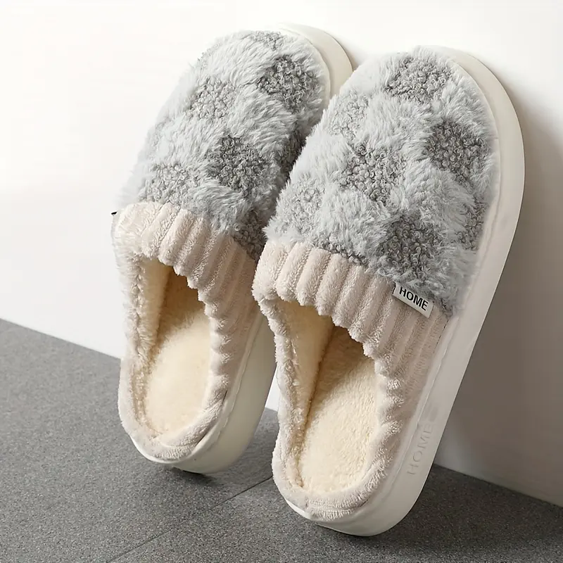 Women's Cozy House Slippers Men Memory Foam Soft Warm Fuzzy Slippers Cotton Soft Lightweight Indoor Shoes Footwear