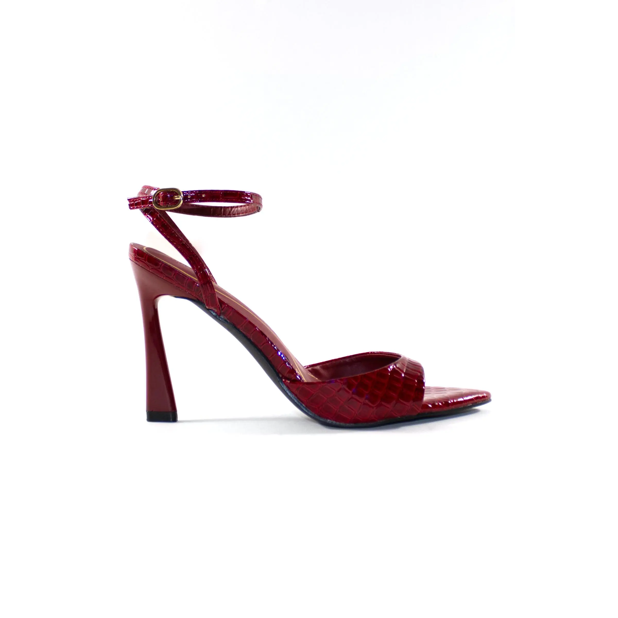 NADIA STRAPPY HEELS - RED CROC