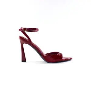 NADIA STRAPPY HEELS - RED CROC