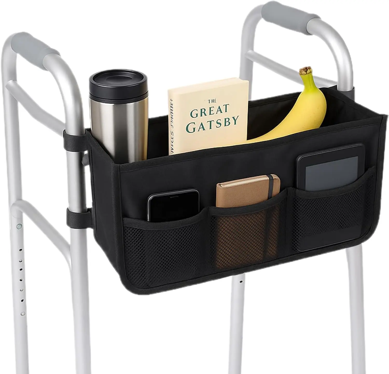 Large-Capacity Walker Organizer Bag with Cup Holder – Anti-Tip Stable Storage Pouch for Foldable Walkers, Perfect Daily Use Gift for Seniors – Ideal Present for Mom & Dad!
