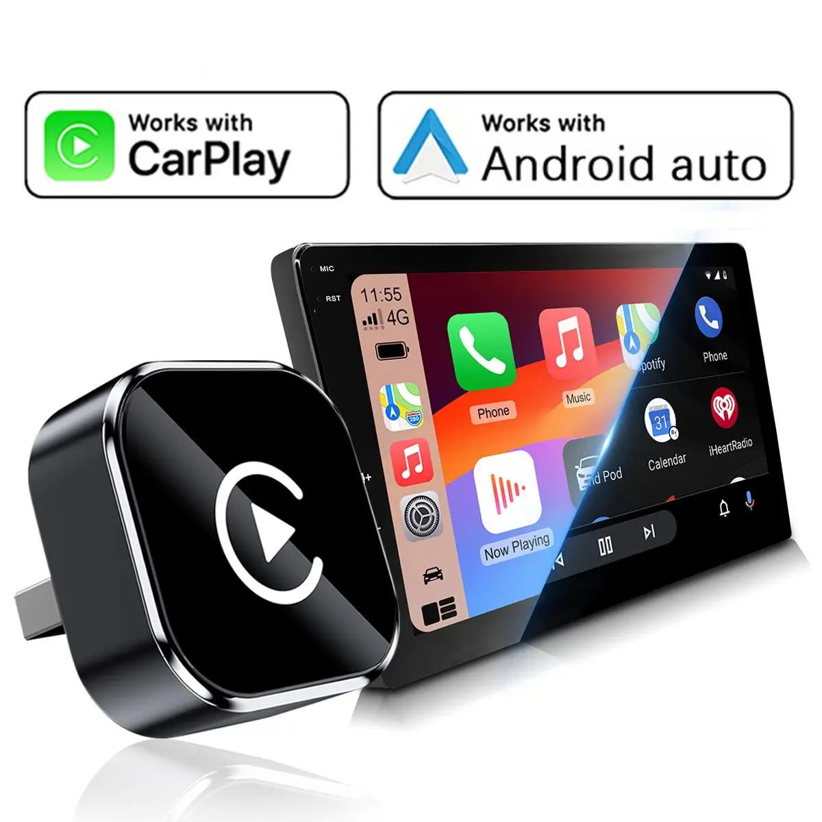 2025 Wireless carplay Adapter for iPhone/Android - Fast Connection,No Latency,Hands-Free Call wireless adapter Electronic Charger carplay dongle