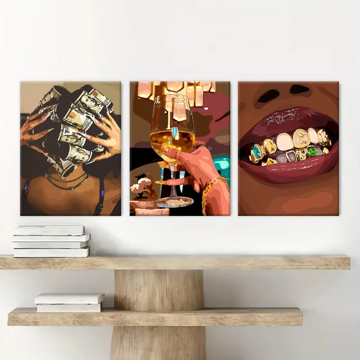 3 count wooden frame canvas, luxury female figure poster, Fashion female decorative art, exquisite mural, fashion bedroom decoration, Modern home Decoration, living room and corridor wall Decoration, HD, waterproof, art 3 count wooden frame canvas, luxury female figure poster, Fashion female decorative art, exquisite mural, fashion bedroom decoration, Modern home Decoration, living room and corridor wall Decoration, HD, waterproof, art