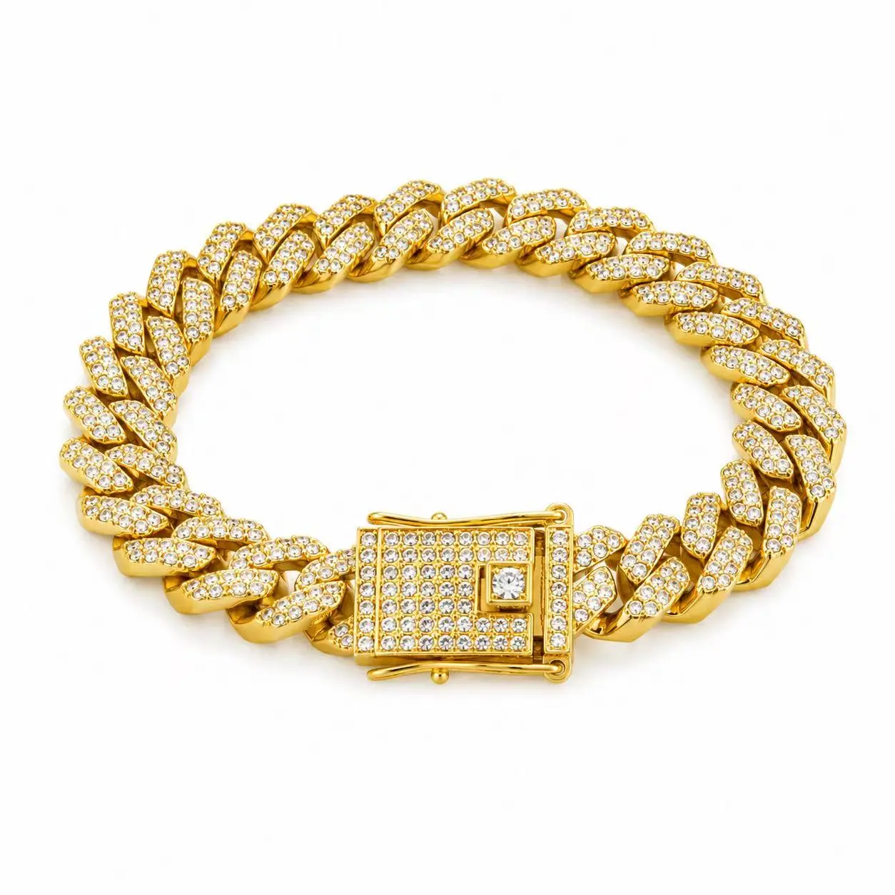 Unisex Gold-Plated Cuban Link Bracelet - Miami Hip Hop Casual Daily Wrist Candy, Cuban Link Bangle, Snake Chain Jewelry Bracelets & Bangles, Versatile Luxurious-Finish Matching Set Statement Jewelry