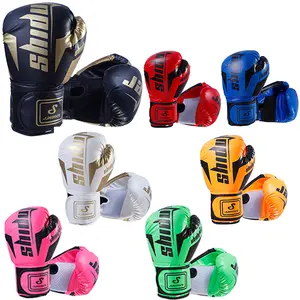 4/6/8/10/12 Oz PU Breathable Children's Adult Professional Sanda Muay Thai Taekwondo Neutral Breathable Boxing Gloves