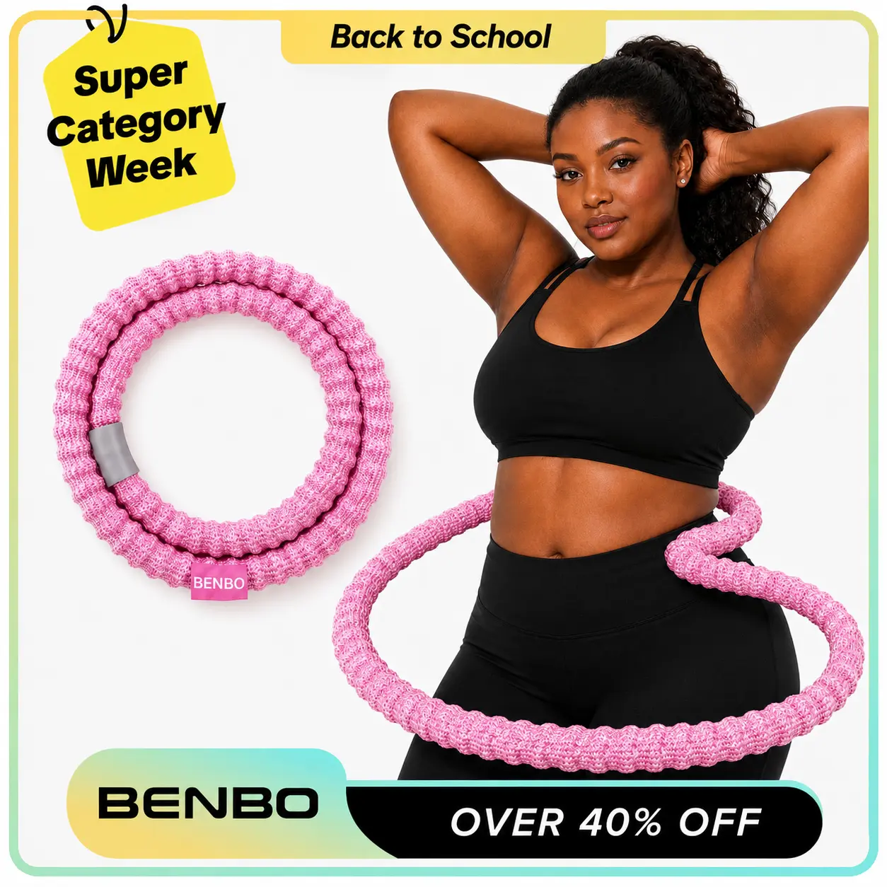 Spring-Loaded Weighted Hula Hoop Portable Silent Anti-Pinch Design for Core Muscle Training Compact Size Easy to Carry