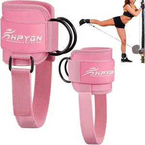 2PCS Set Premium Cable Kick Back Ankle Straps for Cable Machines Women & Men, Glute Kickback Ankle Strap for Workout, Ankle Cuff Cable Attachment Wraps weights, Tobilleras Para Mujer Gym Leg