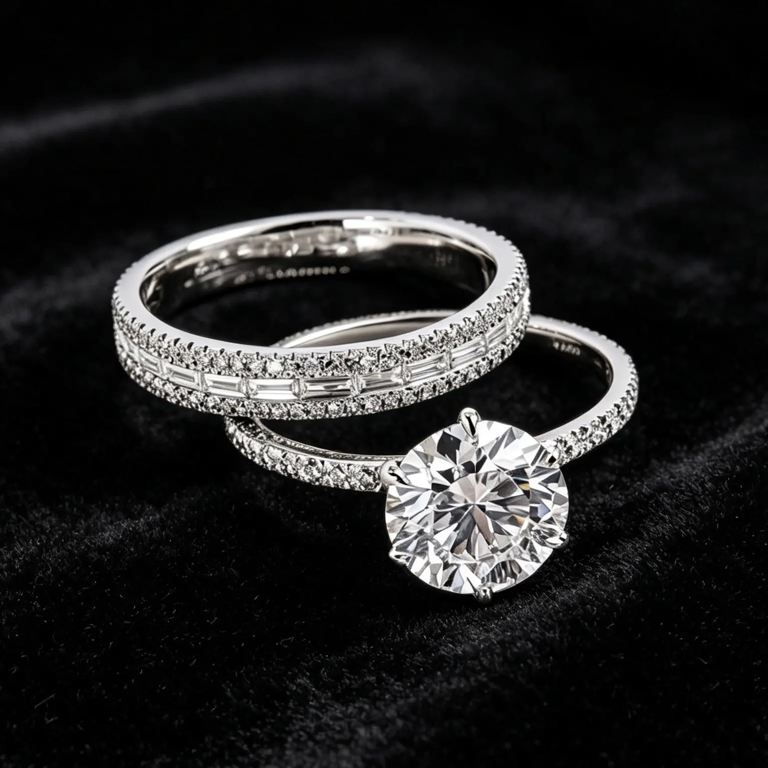 Engagement ring with alloy inlay and AAA zirconia, classic diamond pair ring, versatile