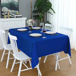 Royal Blue Rectangle Tablecloth Wrinkle Free Waterproof Polyester Table Cloths Spillproof Heavy Duty and Washable Table Cover for Party, Banquet, Indoor and Outdoor-Square/Rectangular