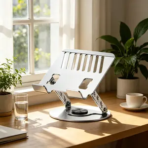 Computer stands, iPad stands, adjustable 360° rotating tablet stands, suitable for desks, compact desktop stands, aluminum portable folding cooling stands with height adjustment