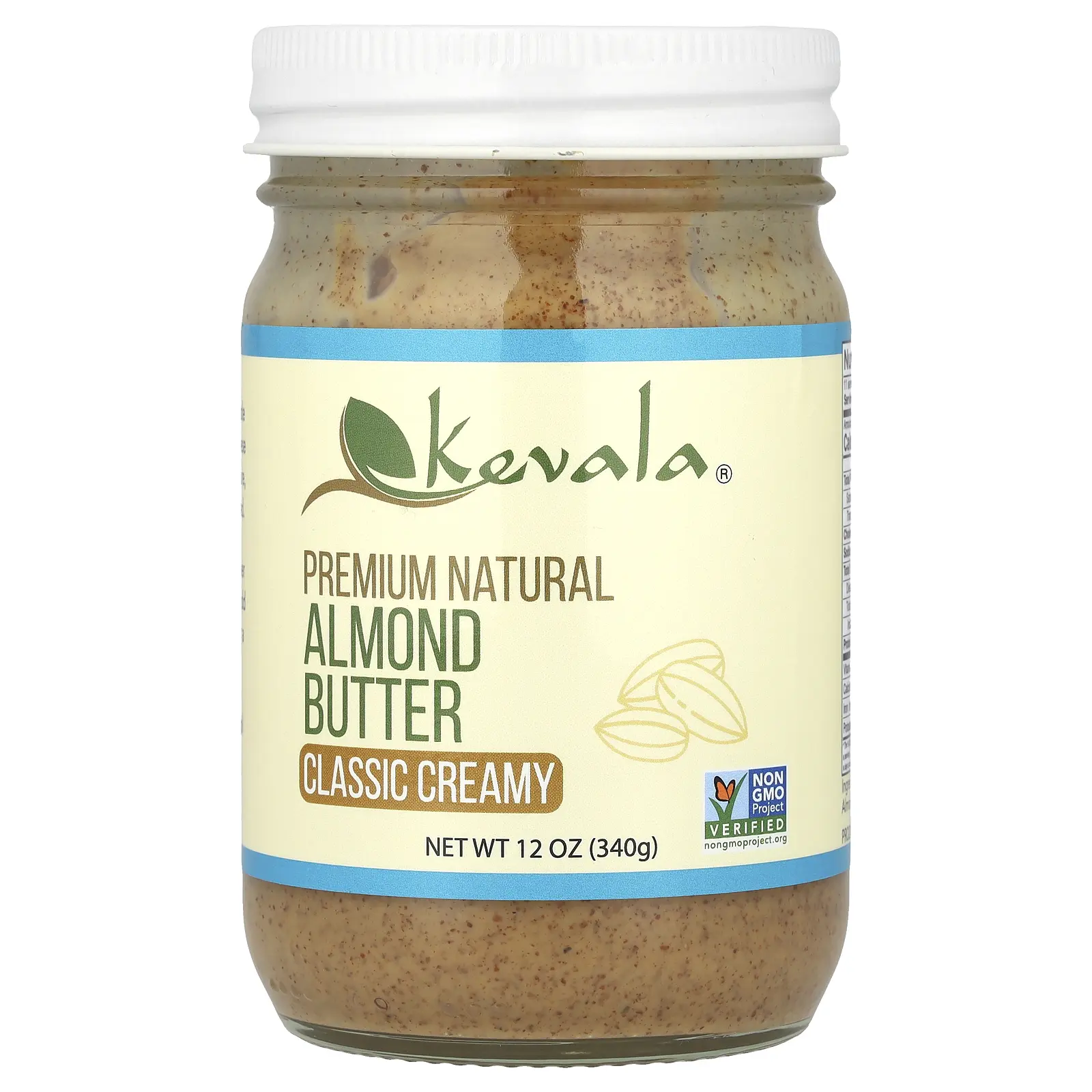 Kevala Premium Natural Almond Butter, Classic Creamy, 12 oz (340 g)