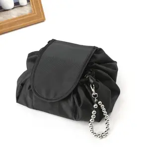 Portable Makeup Bag, Cosmetic Pouch, Cosmetics Organizer, 1 Count Large Capacity Travel Cosmetic Storage Bag, Drawstring Toiletry Bag