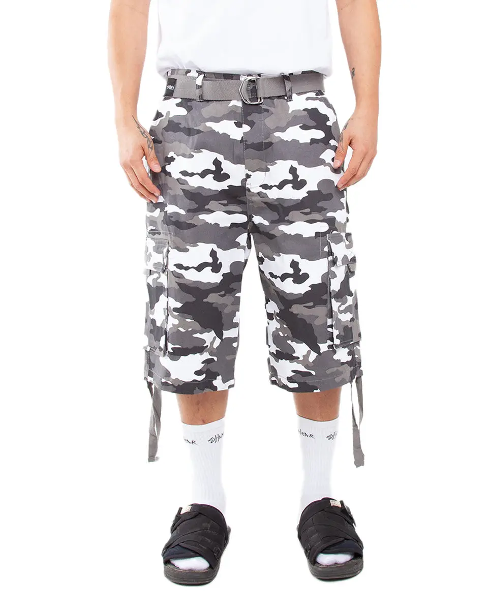 Twill Cargo Shorts Casual Belt