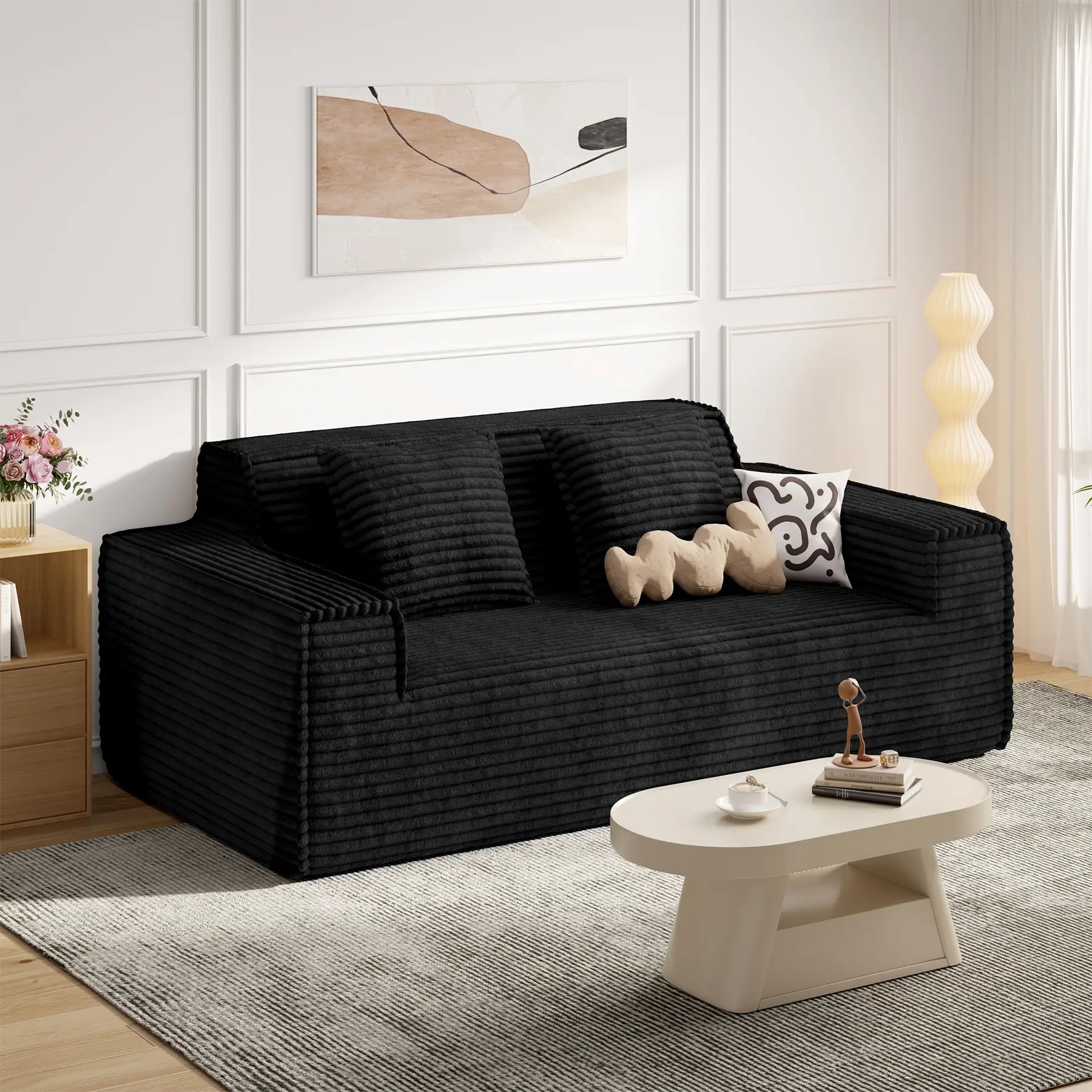 75'' Modern Cloud Loveseat Sofa, No Assembly Required Comfy Deep Seat Couches 1 pcs for Living Room, Bedroom, Apartment
