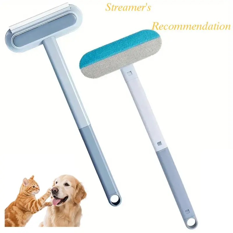 4-in-1 Multi-Functional Pet Hair Removal Tool​  Effectively removes cat/dog fur  Rinse-clean with water & reusable  Works on: Carpets | Clothing | Bedding | Glass  Dual-function: Hair removal & glass scraping