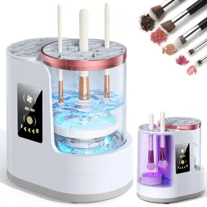 3-in-1 USB Rechargeable Electric Makeup Brush Cleaner & Dryer, Portable Fast Spin Deep Cleaning Machine for Sponges, Foundation & Blush Cosmetic Care (Home Tool, Party Gift)