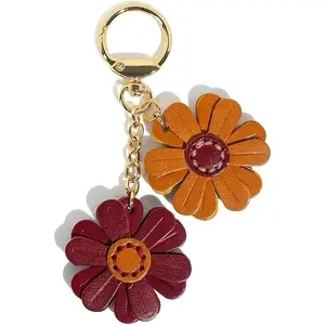 BloomWish S Leather Flower Keychain Fall Keychain for Women Fall Bag Charms Purse Charms for Handbags Tote Bags Gifts