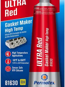 Permatex 81630 Ultra Red High Temperature Silicone Gasket Maker Sealant 3 oz