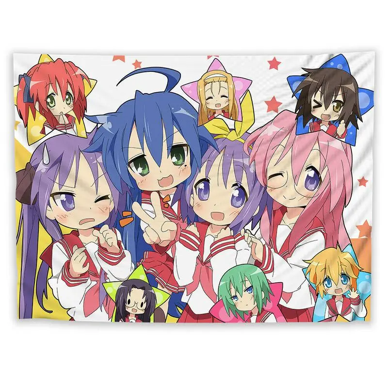 Kawaii Anime Lucky Star Izumi Konata Rectangular Tapestry Wall Mural - Tapestry Wall Hanging, Home Decor for Indoor Room, Japan Saitama Background Cloth Decorative Blanket, Wall Decor