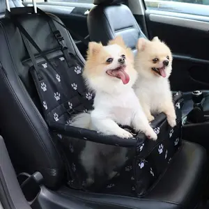Dog Car Seat, Foldable Dog Car Booster Seat, Waterproof Breathable Oxford Fabric, Travel Bag for Small Dogs & Puppies, Pattern