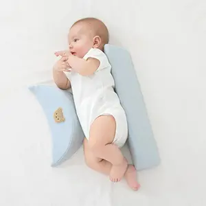 Polyester Supportive Wedge Pillow, 1 Size Fits Newborns, Soft Baby Side Sleeper Support Pillow for Crib & Bed