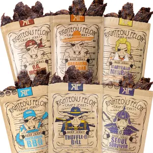 Gluten-Free Beef Jerky Bundle 6-Pack - Paleo-Friendly Meat Snacks by Righteous Felon