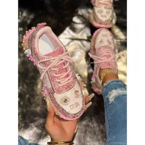 Women’s fashion casual sneakers with sequin design, comfortable walking shoes for daily wear, non-slip outdoor sports footwear