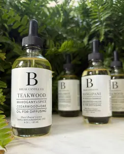 Mahogany Scented Home Diffuser Oil | 24k Hotel Scent Inspired | Handpoured Essential Oil for Cold Air Diffuser | Oil for Car AirFreshener