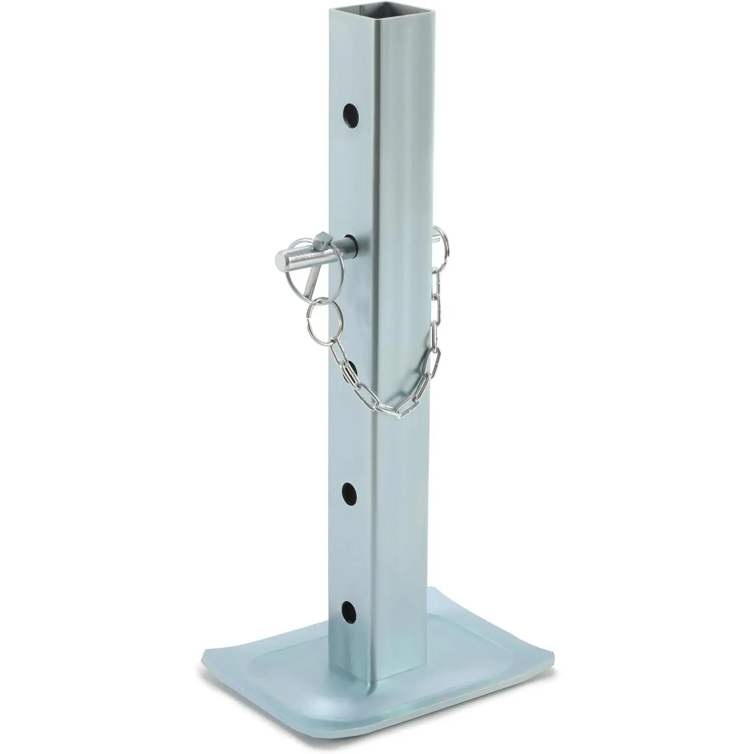 Adjustable Jack Stand Compatible with Square Jacks with 2.0 inches Square Tube 8000lbs Trailer Jack Drop Legs W/5 Mounting Holes Silvery Steel Heavy Duty Car Tools Car Repair Tools