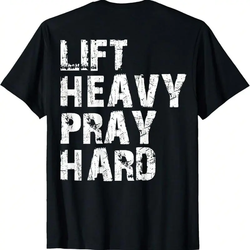 Lift Heavy Pray Hard, Gym Christian Gift For Christian T-Shirt funny graphic tee