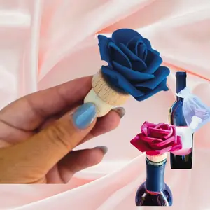 Wine Bottle Stopper Cork - High-Quality Decorative Rose Design for Secure Seal & Elegant Presentation - Kitchen Utensil for Wine Lovers
