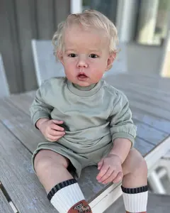 Reborn Full Body Vinyl Reborn Baby Dolls Realistic 20 Inch 50 cm Boy iwth Dark Blonde Soft Real Life Looking Baby Dolls with Hair Babies Anatomically Correct for Kid 3+