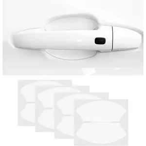 4 count  Door Handle Protector, Anti-Scratch  Door Bowl Sticker Invisible Protective Film,  Self Adhesive Cover Handle Cup Scratch Guard for