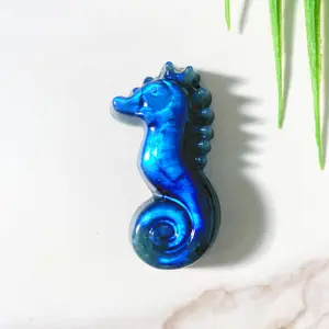 labradorite sea horse carving-natural crystal