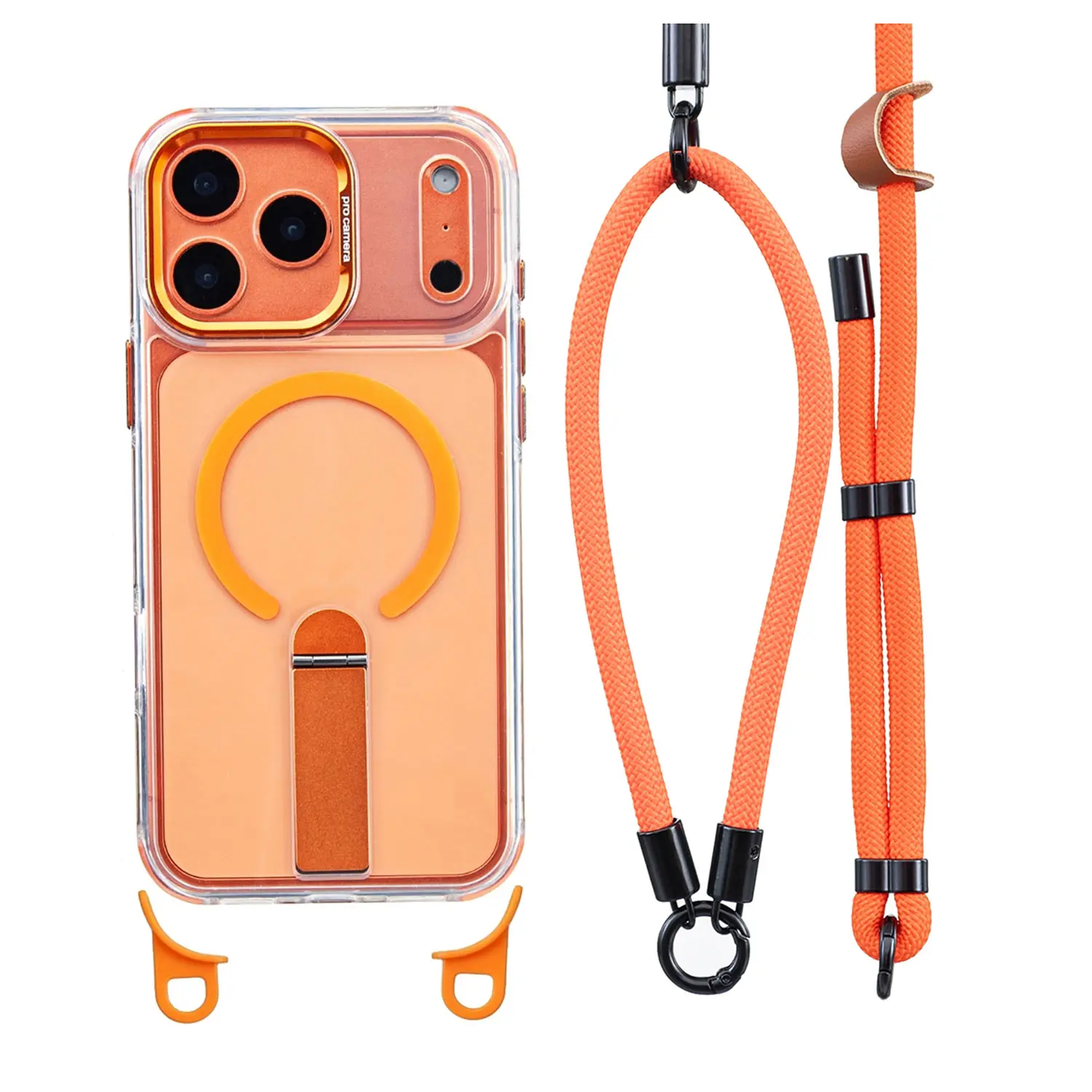 MagSafe Smartphone Case with Detachable Crossbody Neck Lanyard Strap - Durable Shockproof Transparent Acrylic Casing, Camera-Friendly Magnetic Accessory for iPhone 17 Pro Max,16,15,14,13 Cellphone Devices #MothersDayGift#SummerVibes