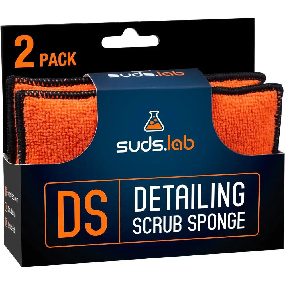Microfiber Detailing Scrub Pad 2 Pack-Car Interior Cleaning & Detailing Microfiber Scrub Pads - Safe On Leather, Vinyl, Plastic, Etc, Car Detailing Products, Interior Detailing Sponges, Cloths & Brushes