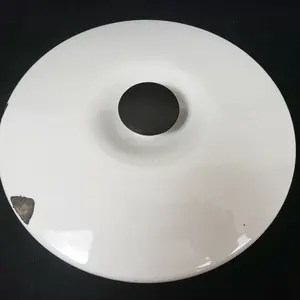Fair Enamel Ware Pot Lid ONLY White Black Metal Knob Vintage Cover Round 8-5/8"