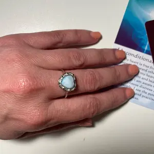 Larimar Hearted Sterling Silver Ring for Women