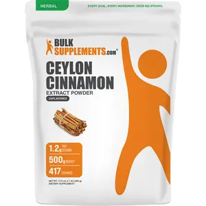 BulkSupplements Cinnamon Bark Extract Powder - Dietary Supplements - Edible - Natural Antioxidants - Spice - Cinnamon Flavor - 500g - 1.2g per Serving