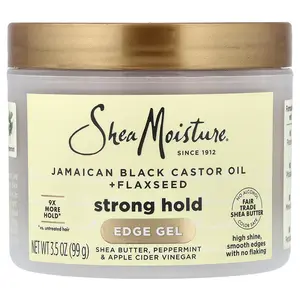 SheaMoisture Jamaican Black Castor Oil + Flaxseed, Edge Gel, Strong Hold, 3.5 oz (99 g)
