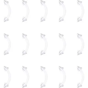 16G 14G Clear Flexible Plastic Daith Rook Earrings Eyebrow Rings Curved Barbells   Retainers 15 count