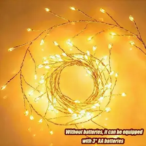 LED Battery Powered Copper Wire Fairy Lights, Garden Christmas Decoration, Warm Toned Led Christmas Lights, Starry Night String Light, Outdoor Twinkle Lights, Outdoor Decorative Lights, Perfect for Holiday Season