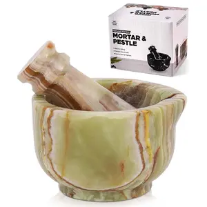 Small Marble Mortar and Pestle Set, Green 3 Inch Mini Stone Grinder Bowl with Felt Base Pill Crusher for Fine Powder, Spice Grinder, Herb Crusher & Garlic Crusher for Kitchen