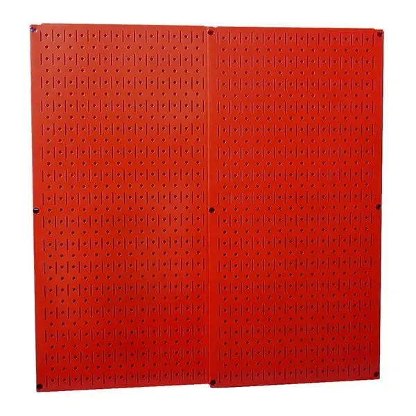 Wall Control 30-P-3232R Red Metal Pegboard - Two Panel Pack 32 in. x32 in. Red