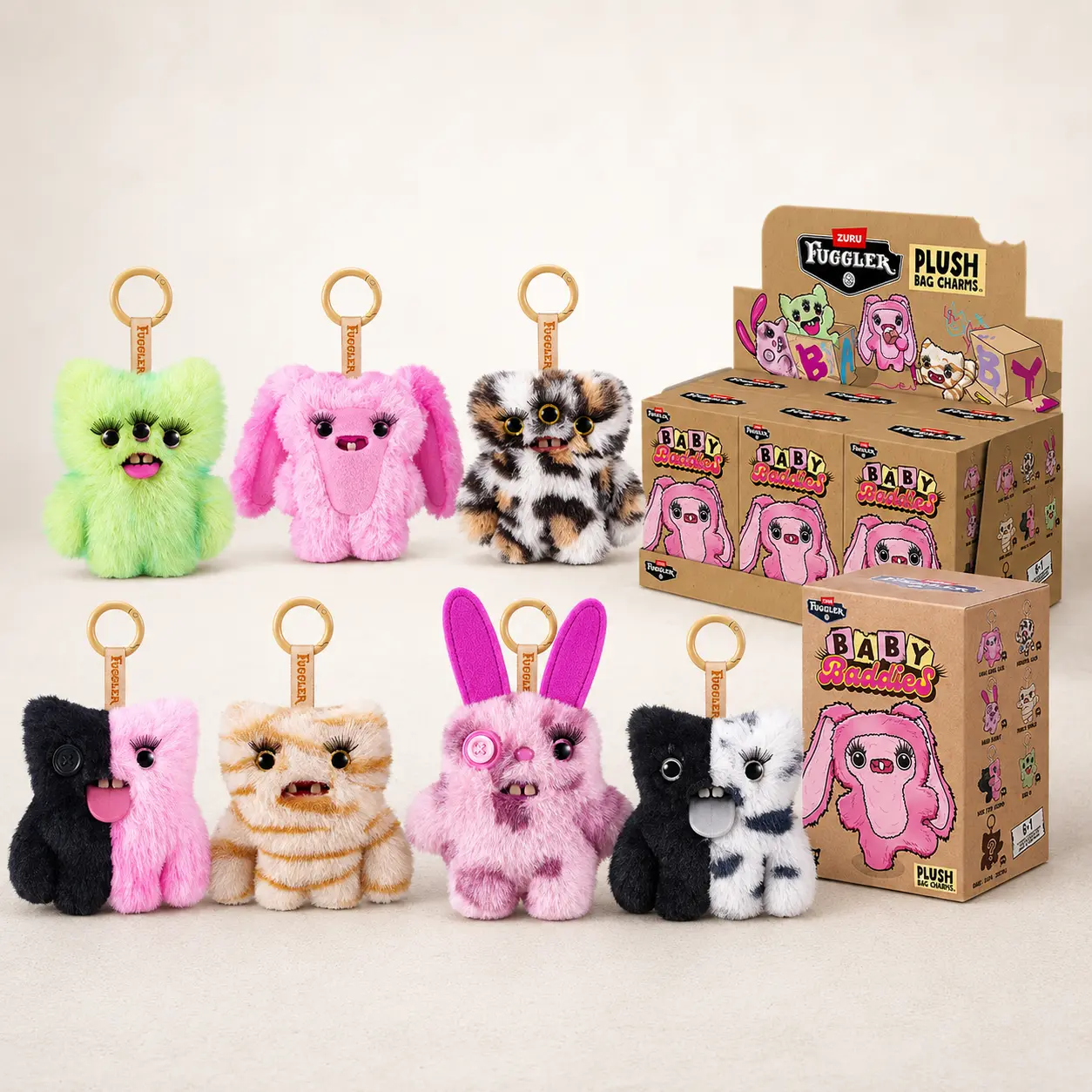 Fuggler Baby Baddies Blind Box Bag Charm - Y2K Aesthetic Ugly-Cute Plush Keychain, Quirky Backpack Accessory & Trendy Mini Collectible Gift for Teen Girls & Besties
