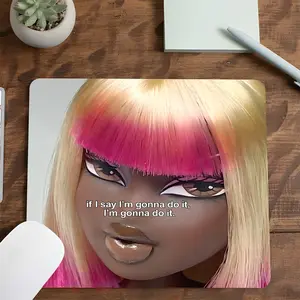 Inspirational Quote Sassy Meme Mouse Pad, Cute Cartoon Girl Square Desk Mat, Aesthetic Desktop Decor, Rubber Anti-slip Lockedge Work Pad, Small Size Gaming Mouse Pad for Laptop Desktop Computer Office Work, Desk Accessories
